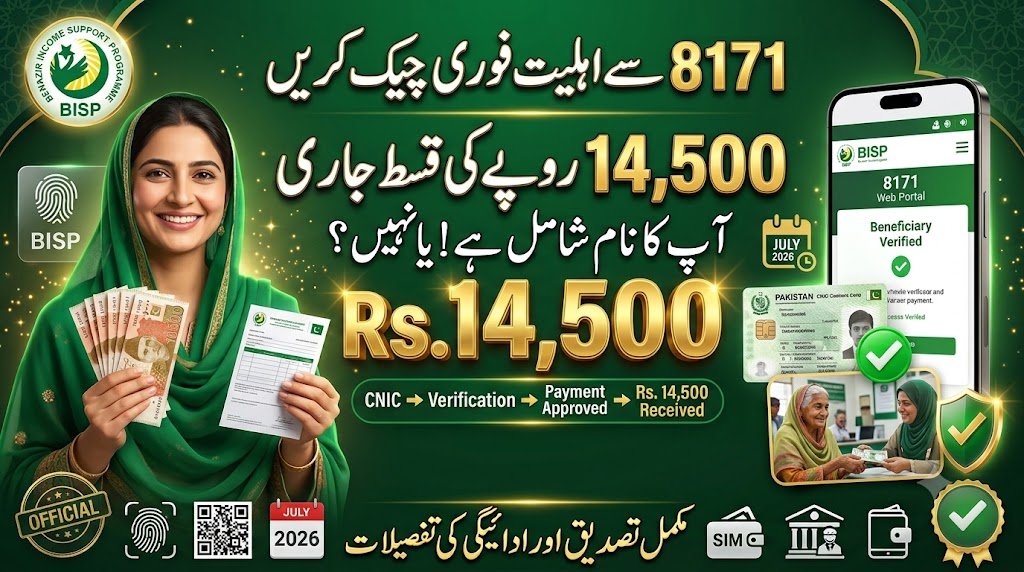 BISP 8171 Web Portal – Beneficiary Verification for Rs 14,500 July 2026 Payment